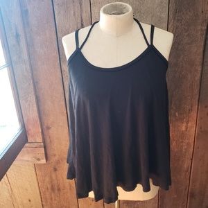 Free people spaghetti strap tank in black